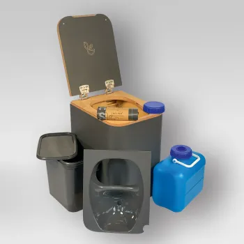 Trelino® Timber L Trenntoilette Korpus: Anthrazit Einsatz: Weiß