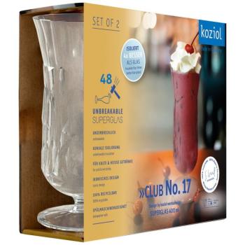 Koziol Trinkglas Superglas CLUB Cocktailglas 400 ml, 2 Stück