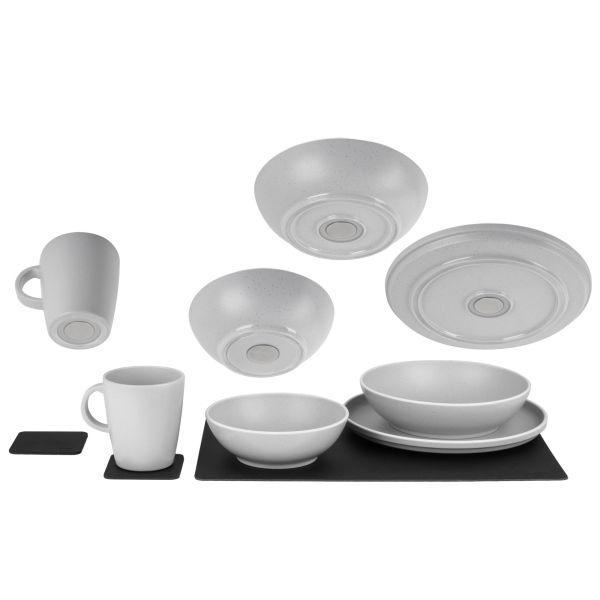 Brunner Silwy Geschirrset Dolomit magnetisch weiß